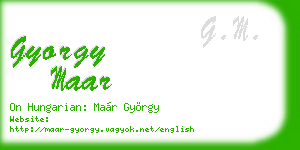 gyorgy maar business card